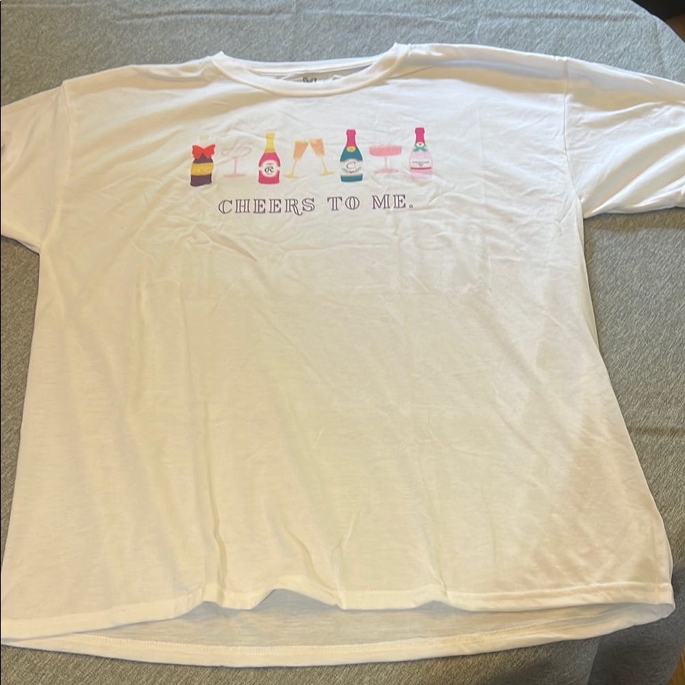 White Graphic Tee - Cheers to Me